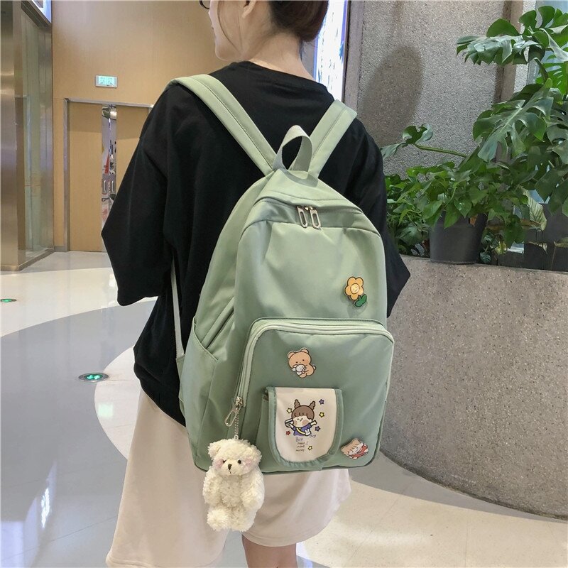 2020 New Women Waterproof Nylon Backpack Cute Casual Large Capacity School Bags For Teenage Girls Multifunction Travel Backpack