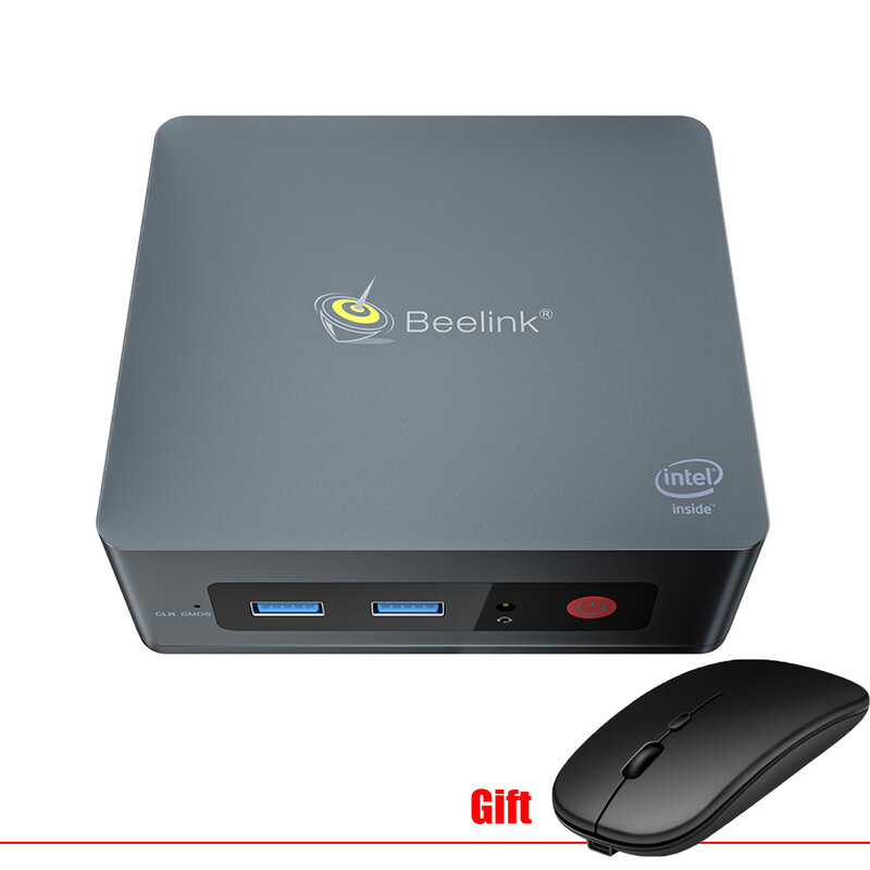 Beelink – Mini PC GK35, windows 10, processeur Intel J3455 Quad Core, 8 go/128 go, Lan 256 mb/s, wi-fi double bande, lecteur multimédia, 2x1000, 4 x usb HD-MI