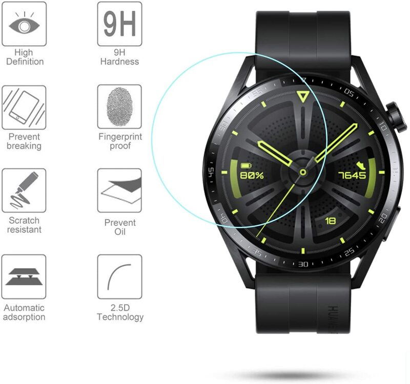 3D Full Curved Edge สำหรับ Huawei นาฬิกา GT 3 46มม.กระจกนิรภัยนาฬิกาสำหรับ Huawei นาฬิกา GT3อุปกรณ์เสริม
