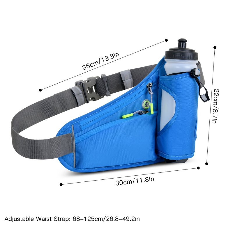 Sports Hydration Belt Bag Running Belt Waist Pack Bum Bag with Water Bottle Holder for Men Women Running Cycling Hiking Walking