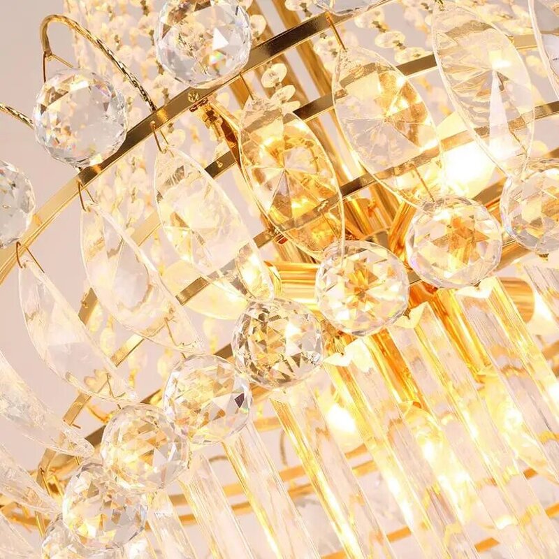 大型led現代シャンデリアの照明の豪華K9ゴールドクリスタルシャンデリア光沢リビングルームロビーホテルエンジニアリング