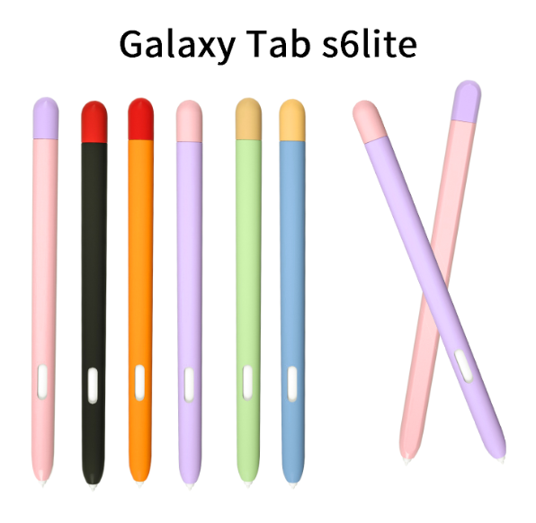 Casing silikon Samsung, sarung HP untuk Samsung Galaxy Tab S6 Lite P610 Tab S7 S8 S9 Tablet S6Lite tas pena perlindungan anti-selip