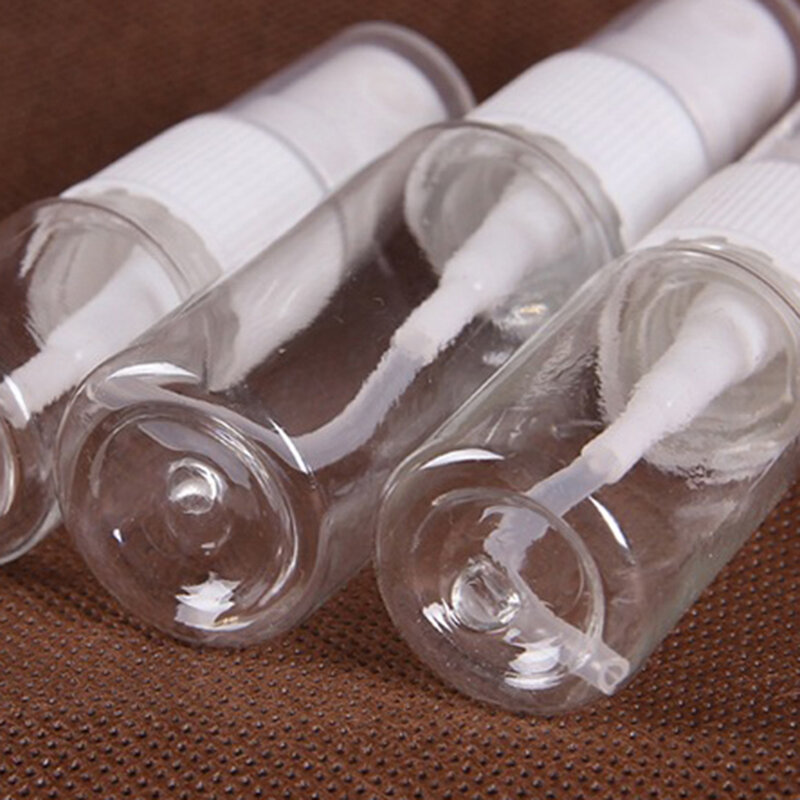 Atomizador de botella vacía de plástico transparente para muestras de cosméticos, portátil, se puede utilizar para dispensar y almacenar la mayoría de los líquidos.