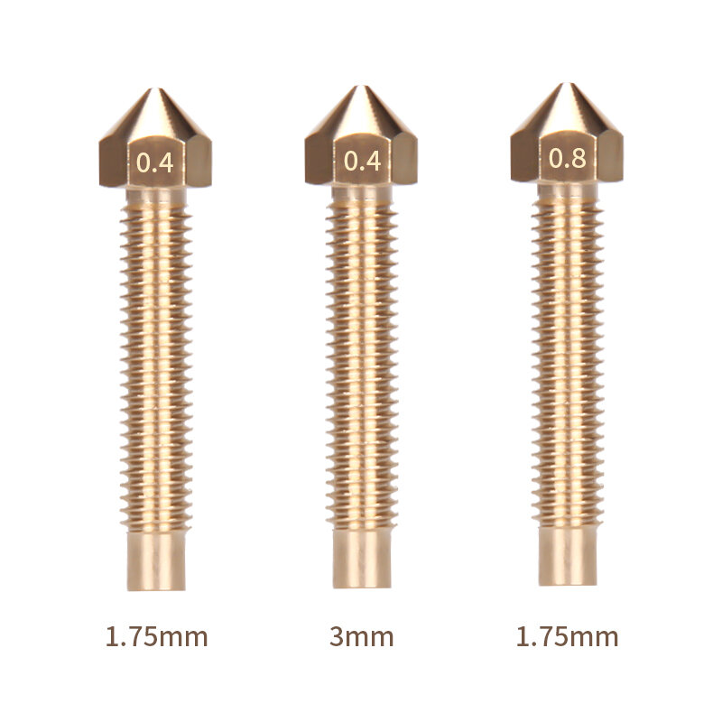 O bocal longo 40mm do cobre da cabeça de cópia 3d alonga o bocal 0.4mm 0.8mm para o filamento m6 * 32 mm de 1.75mm / 3mm