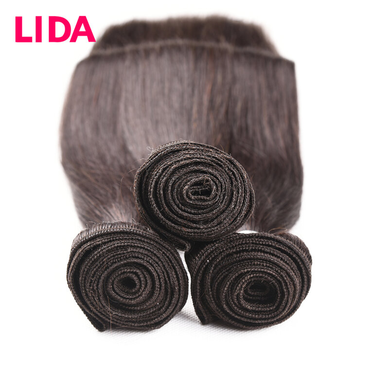 Lida-extensiones de cabello humano no Remy para mujer, mechones de pelo liso chino, 100g por pieza, tres mechones, oferta