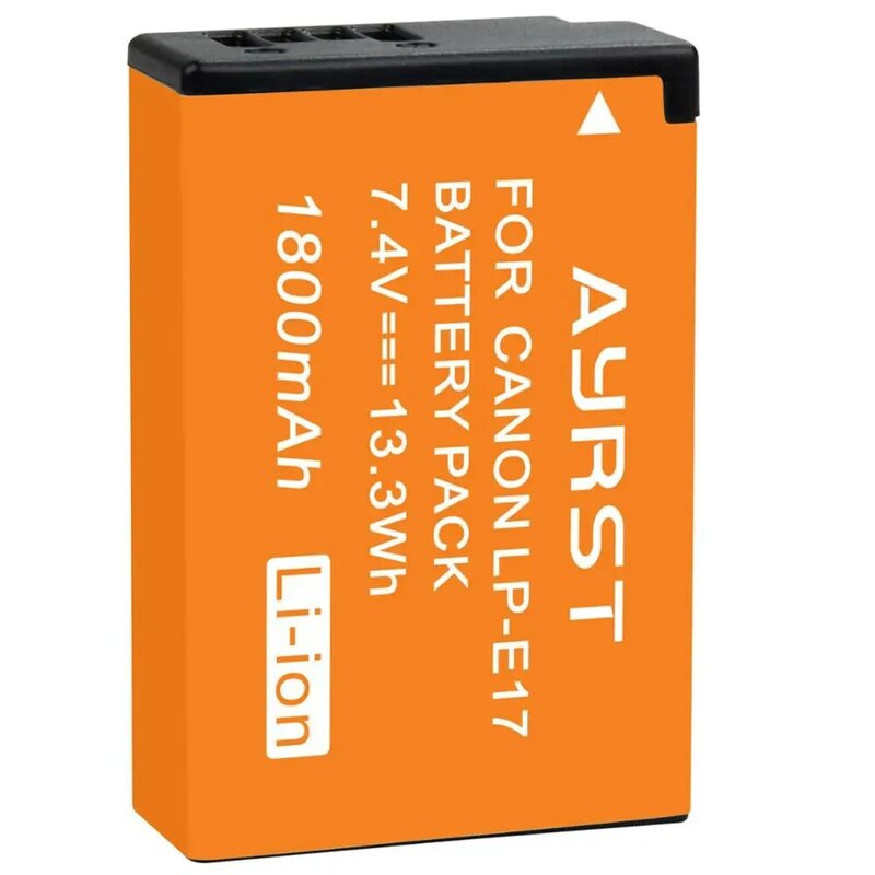 Baterai 1800MAh LPE17 LP E17 LP-E17 + Pengisi Daya Ganda 2-Slot untuk Canon EOS 200D M3 M5 M6 750D 760D T6i T6s 800D RP Kiss X8i SL2