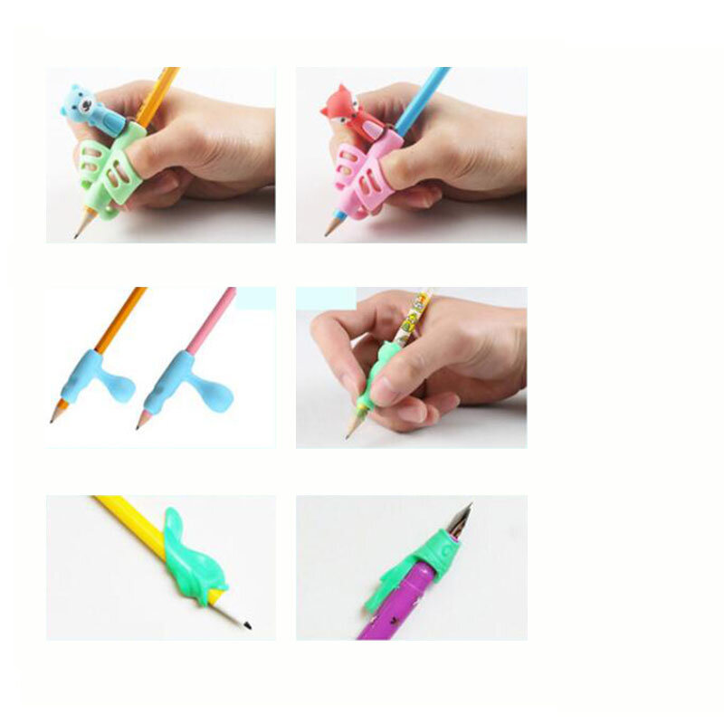 16 Verschillende Siliconen Pen Houder Beginner Schrijven Gereedschap Baby Houding Correctie Set Kantoor Gift Briefpapier Met Pen Box