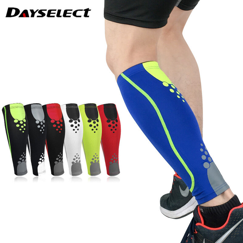 1 pçs esportes correndo ciclismo compressão mangas segurança perna de bezerro canela lascas respirável legwarmers esportes proteção