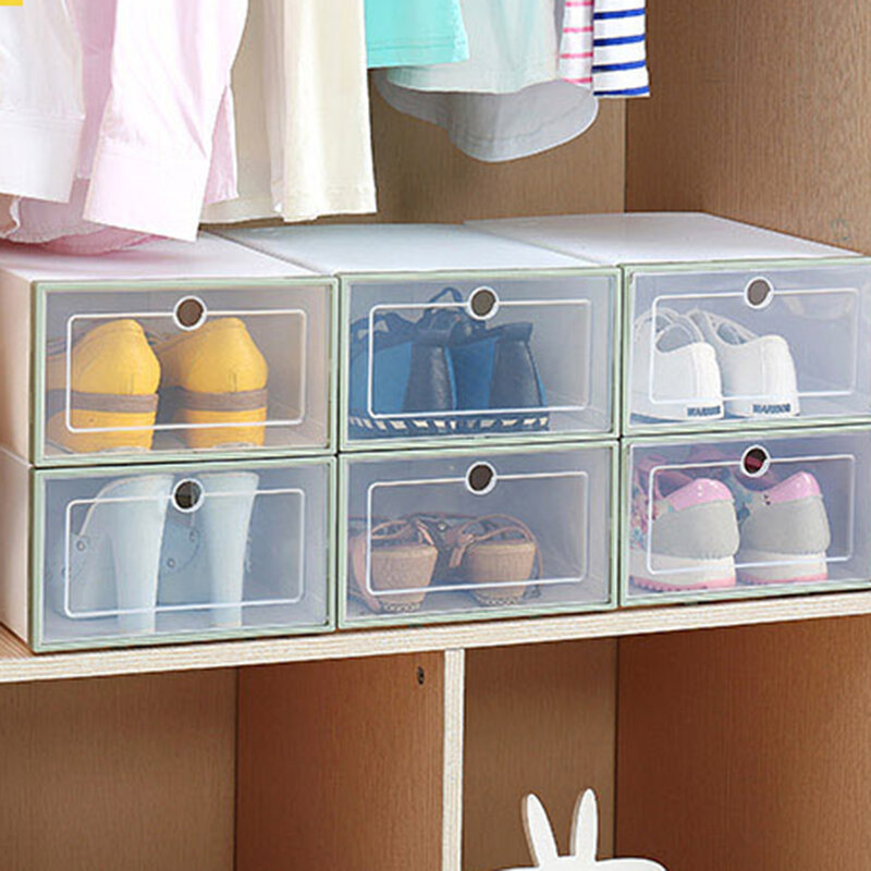 Sports Shoes Box Stackable Dustproof Transparent Flip-Type Shoes Storage Container Box Organizer Shoes Display stand