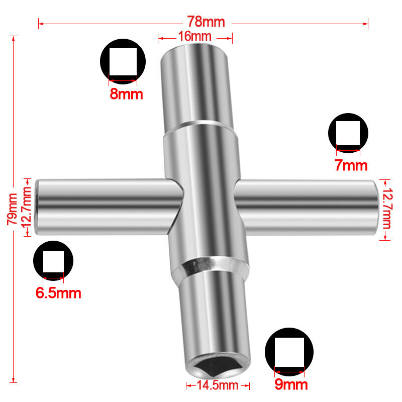 DBIRD-llave triangular Universal multifunción, 4 vías, para fontanero, Medidor eléctrico de Gas, armarios, radiadores de purga