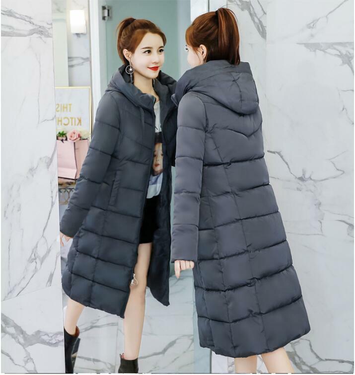 새로운 겨울 여성 자켓 슬림 후드 파카 따뜻한 두꺼운 코트 패션 캐주얼 긴 아우터 여성 겨울 자켓