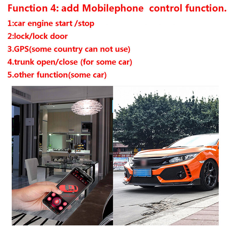 Für Honda Auto Mit OEM Motor Push Start Update Remote Starter System und Keyless Entry Handy APP Control Auto zubehör