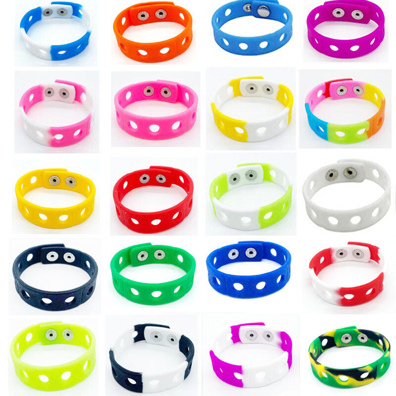 Bracelets en Silicone réglables, 1 pièce, mignons, pour breloques, jouets d'anniversaire (colorés, 18-21cm)