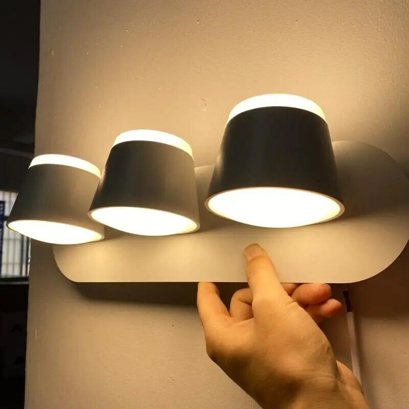 LED 벽 조명 360 도 회전식 LED 벽 램프, 침실 침대 머리맡 전등 벽 장착 조명기구, 모던한 호텔 장식
