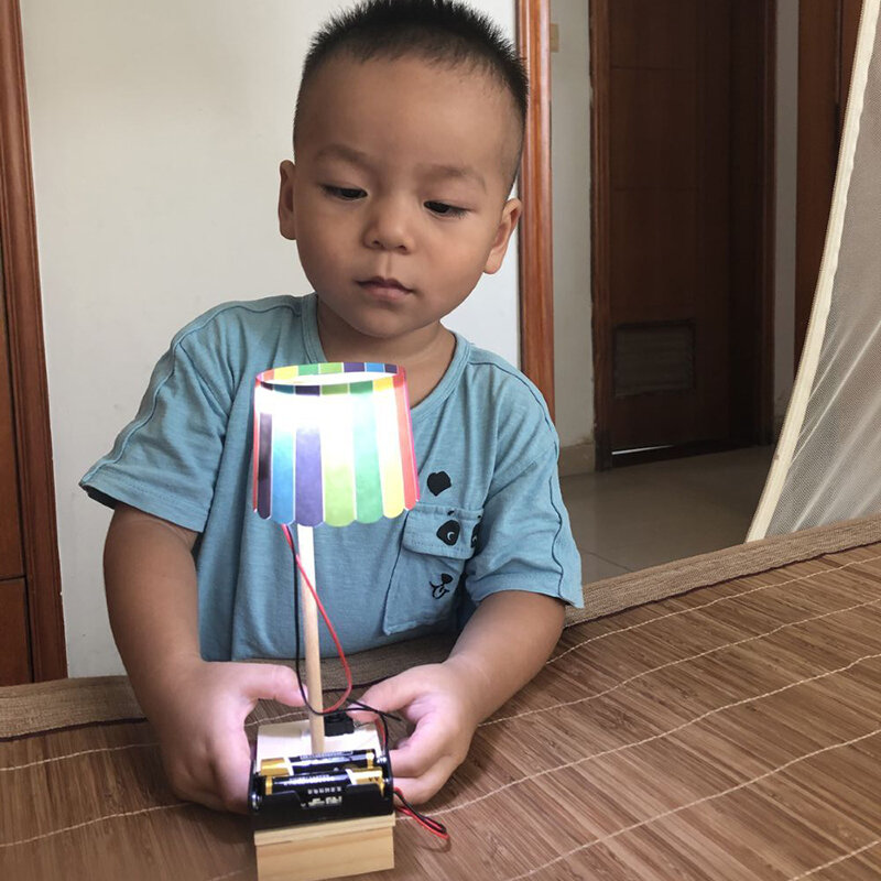 Nieuwe DIY led tafellamp voor kinderen gift hout led verlichting Kids nachtlampje