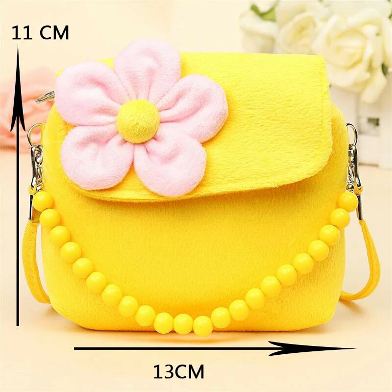2020 new cute tridimensionale flower peluche messenger pouch princess bag baby girl child kindergarten shoulder bag gift