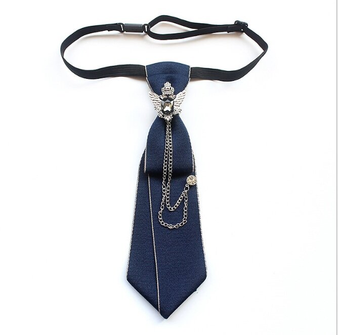 6 * 21CM Retro British Style Rhinestone Metal Tie men women Universal Ties Clothing Skinny Short Necktie Accessories
