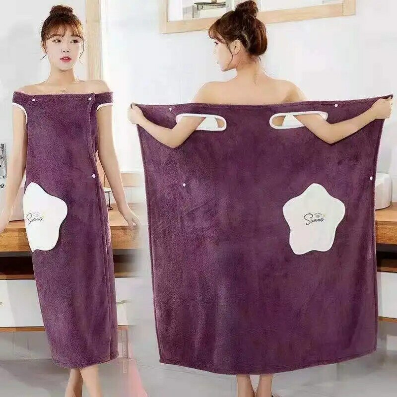 Bath Towel Women Suit Coral Velvet Tube Top Bath Skirt Household Versatile Can Be Worn and Wrapped Quick-drying Absorbing Water