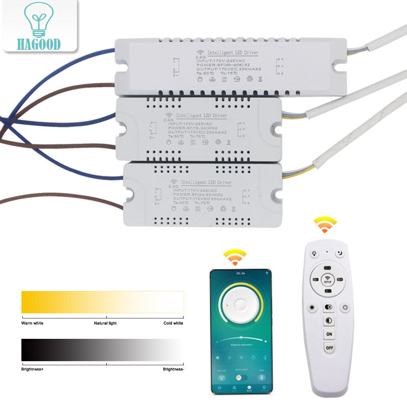 2.4g idimmerable led fonte de alimentação para downlight inteligente led driver 2.4g transformador com controle remoto app driver