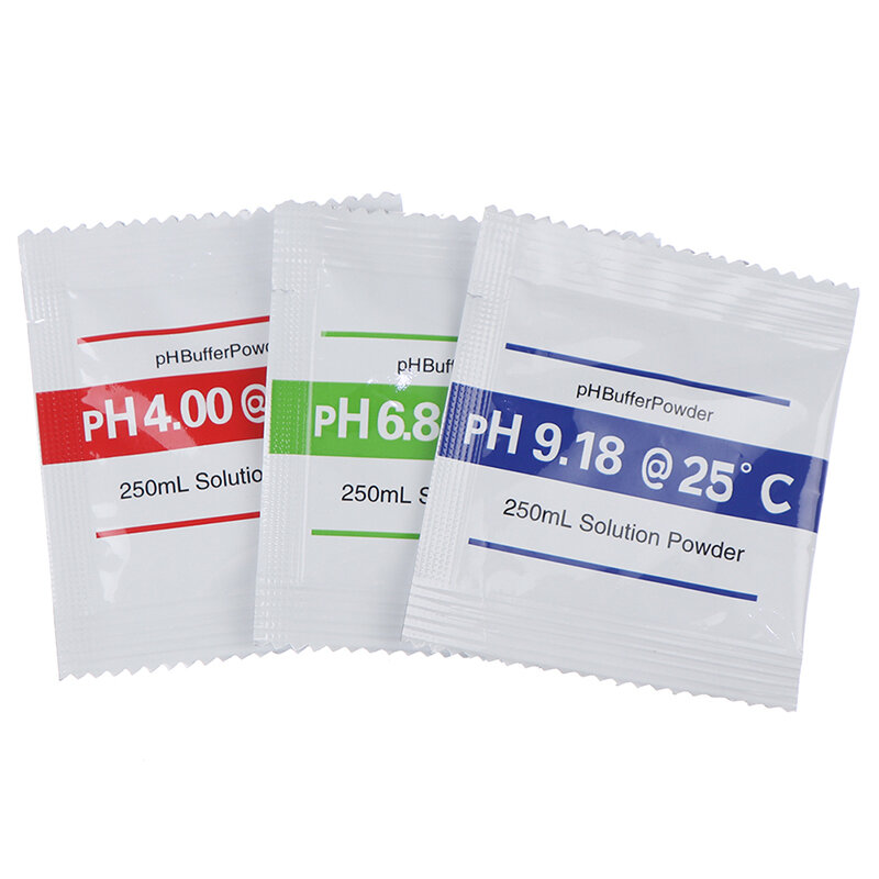 Bolsita de calibración de solución de PH en polvo, medidor de prueba de PH, punto de calibración, 30 piezas, PH4.00/ PH6.86/PH 9,18