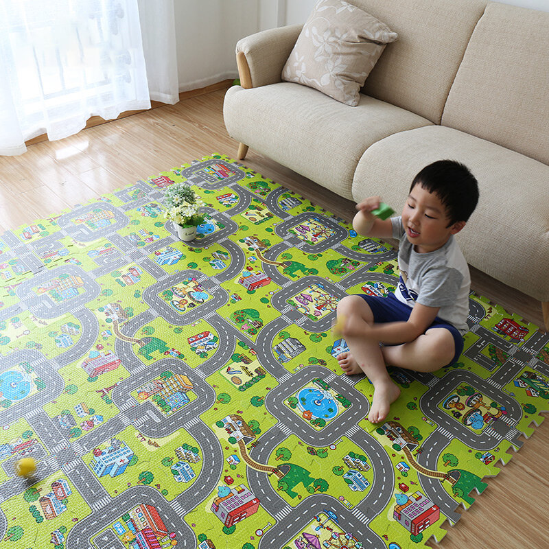 Esteras de rompecabezas de felpa EVA para bebé, alfombra de juego de espuma DIY, alfombras de bebé de articulación dividida para alfombras de interior, 30x30cm, 9 piezas