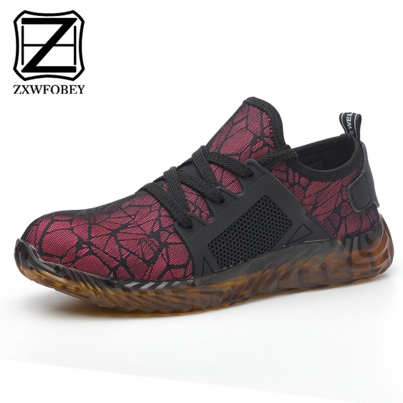 أحذية ZXWFOBEY للرجال والنساء, أحذية السلامة ZXWFOBEY للرجال والنساء مع مقدمة فولاذية مقاومة للابر ، أحذية رياضية ، تسمح بمرور الهواء ، أحذية تزلج واقية