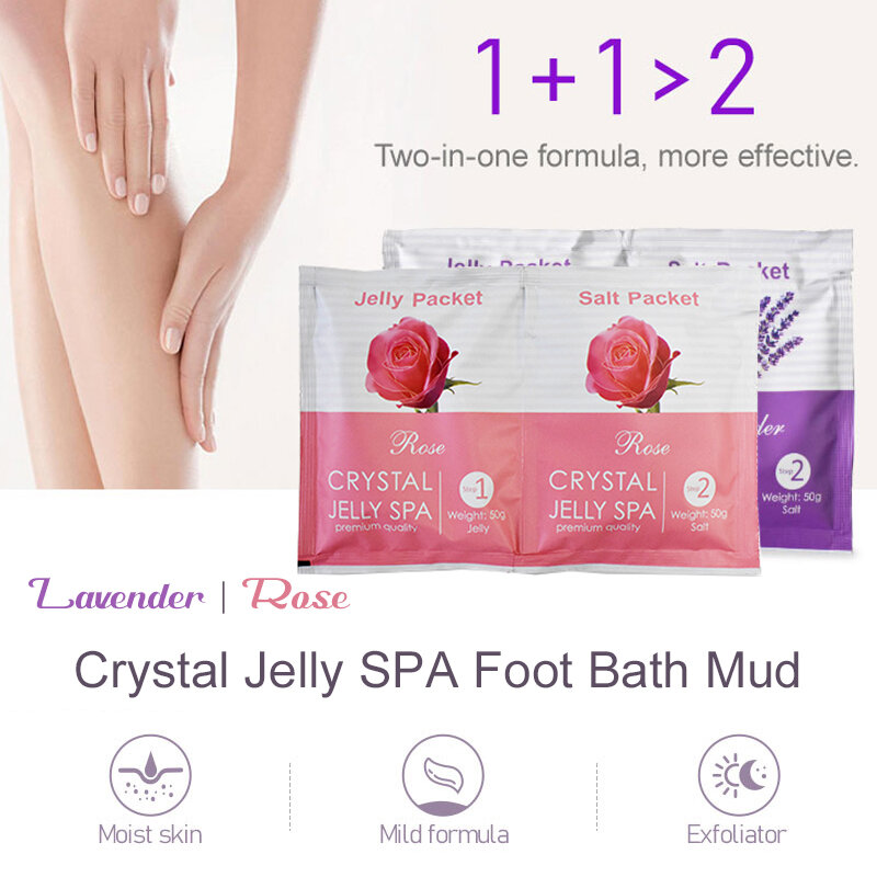100g * 10 pçs pé banho sais esfoliador esfoliante esfoliante cristal spa banho bomba rosa pé chuveiro lama relaxante sais de banho