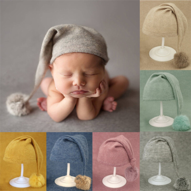 Baby Boy Girl czapka z dzianiny dla noworodka fotografia rekwizyty akcesoria niemowlęta noworodki czapka noworodki sesja zdjęciowa czapki Bonnet Bebe