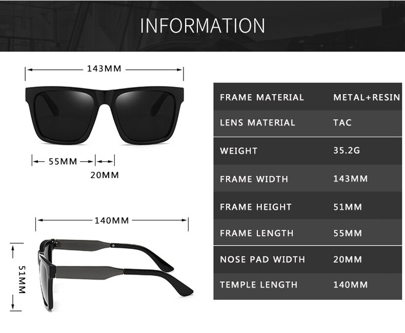 Óculos de sol com armação de metal masculino, óculos de sol de marca polarizada para direção ao ar livre, óculos clássico espelhado, uv400, 2020