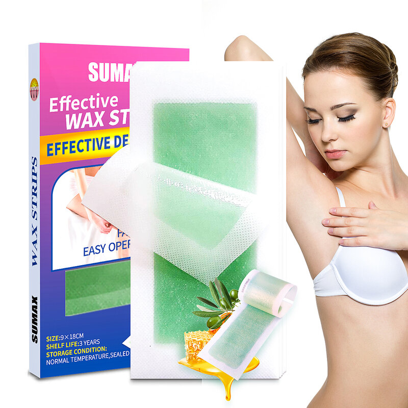 Rapid Effective Wax Strips for Hair Removal Double-Side Long Lasting Depilation Women's Safe Wax Paper For Legs/Bikini/Arm/Neck