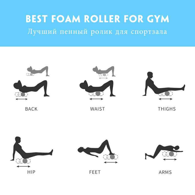 Rodillo de yoga de 45cm x 14cm, columna de espuma para Pilates, equipo de ejercicio, rodillo de masaje muscular para gimnasio, columna de fitness para el hogar
