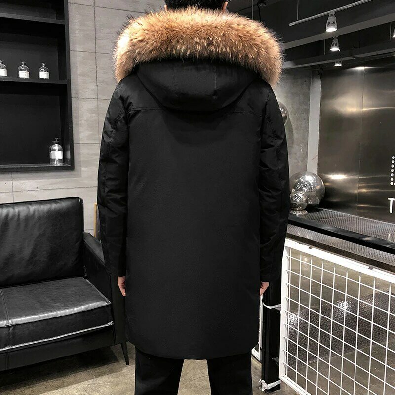 Casaco de parka grosso com capuz masculino, casaco quente, quebra-vento, casual, moda masculina, inverno, tamanho M-4XL, 2023