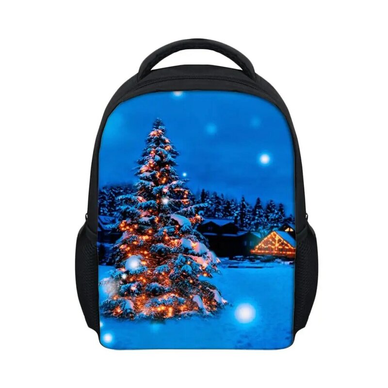 3d feliz natal impressão mochila portátil para crianças meninos adolescentes mochilas meninas saco de escola estudantes mochila