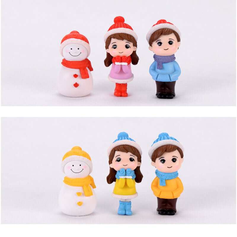Decoración de Navidad ornamento miniatura figuras Santa Claus hombre de nieve casa de muñecas con jardín de hadas accesorios de decoración para el hogar