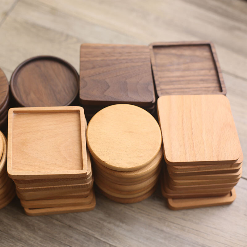 Sets de table Cowijk en bois durable, thermocollants ronds, polymères de degré de clics de chaleur, coussin de tasse à café, sous-tasse non ald, isolation contre les virus