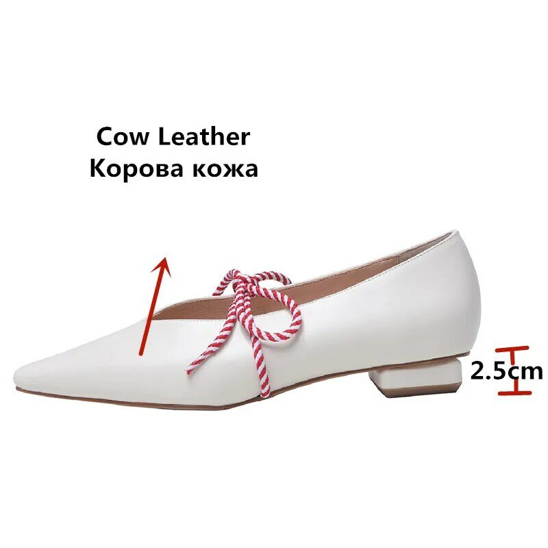 FEDONAS Sweet Butterfly Knot Fashion Women's Shoes 2020 Summer Autumn Genuine Leather Low Heels Pumps Working Prom Shoes Woman