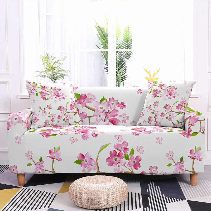 Elástica floral impressão sofá capas para sala de estar, Stretch Slipcover, secional sofá capa, decoração do sofá, 1 lugares, 2 assentos, 3 assentos, 4 Seaters