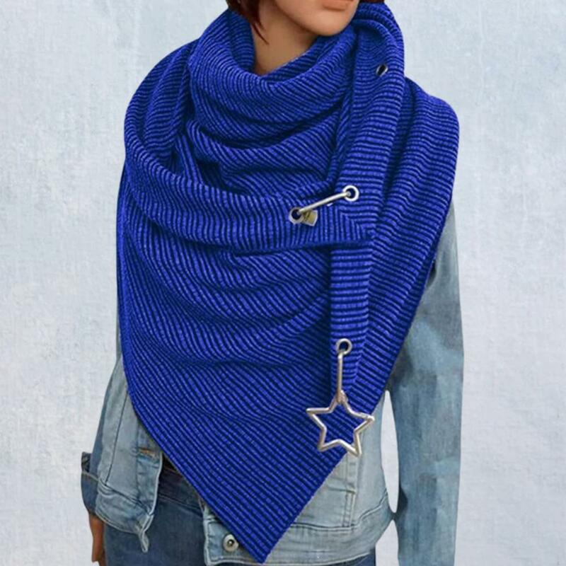 Осенне-зимний женский шарф, универсальные зимние шали в полоску со звездами, шаль с отделкой, всесезонный дизайн, теплый модный принт