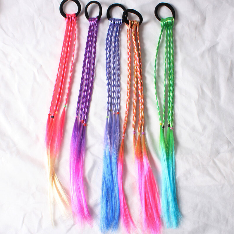 2pcs/Pack New Girls Kids Twist Braid Rope Simple Rubber Band Hair Accessories Kids Wig Rope Hair Braider Tools Head Wear