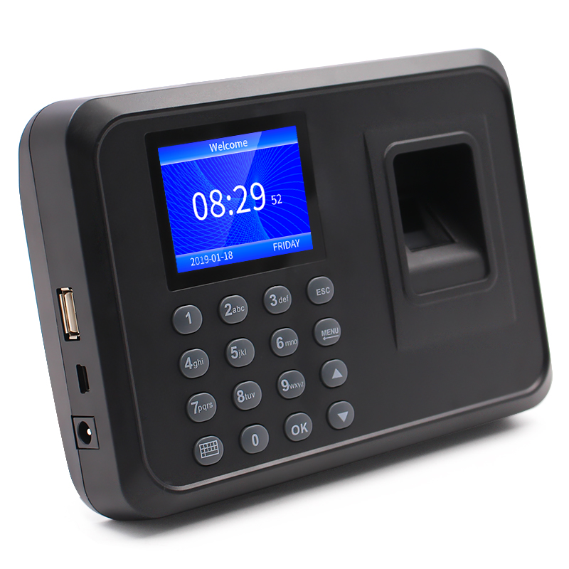 Biometric ลายนิ้วมือเข้าร่วมประชุมนาฬิกาพนักงานอิเล็กทรอนิกส์เครื่องภาษาอังกฤษสเปน