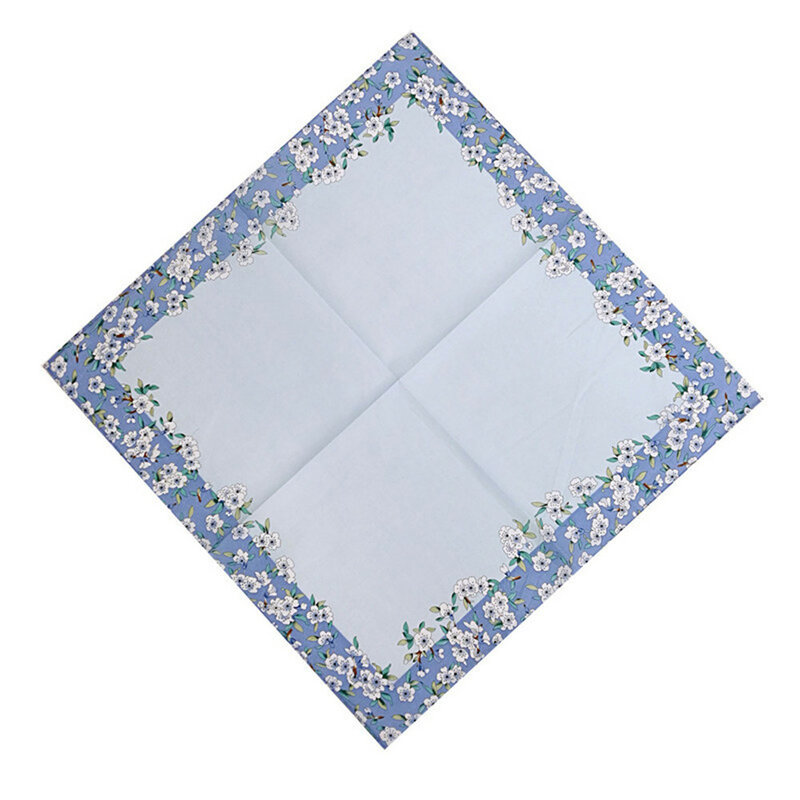 Pañuelo cuadrado de algodón con estampado Floral para mujer y niña, pañuelo Vintage, accesorios de ropa, 45x45cm