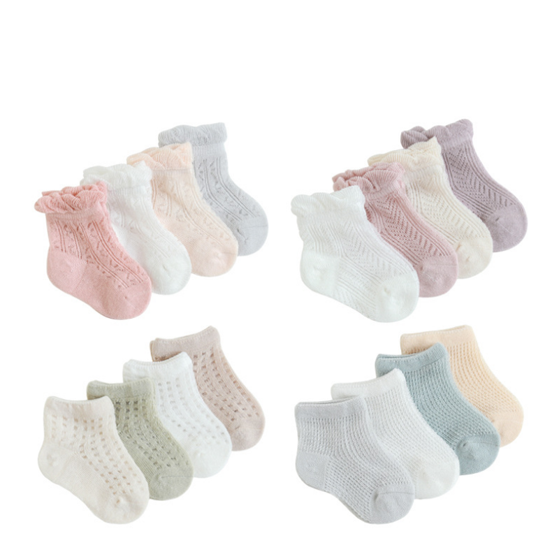 Новые детские носки, летние сетчатые тонкие хлопковые короткие носки для мальчиков и девочек