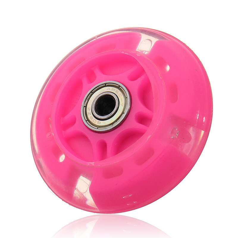 Rueda de Flash silenciosa para patinete, rueda de juguete con luz intermitente, color rosa, azul, negro y verde, piezas de metal para monopatín