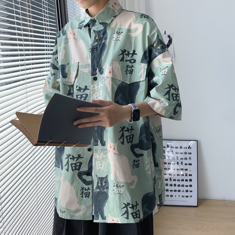 Camiseta de anime feminina e masculina solta, tops casuais de manga curta, camisa legal, bonito, preguiçoso, verão, 2024