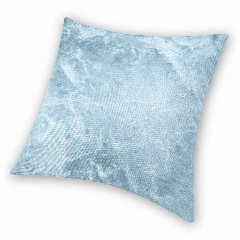 Rätselhafte hellblaue Marmor quadratische Kissen bezug Polyester Leinen Samt Muster Reiß verschluss Dekor Kissen bezug Home Kissen bezug