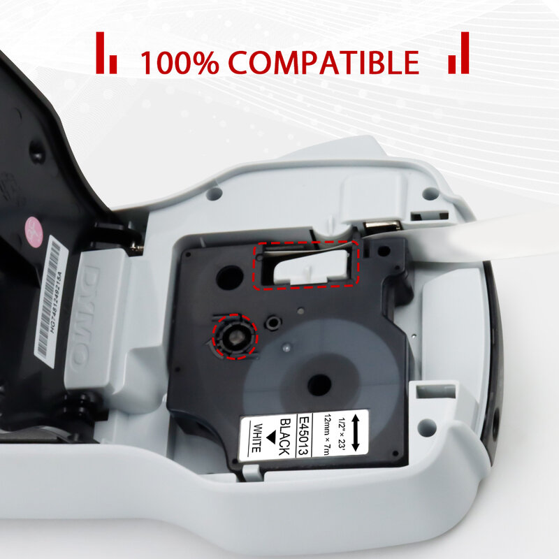 Dymo D1 fita etiqueta compatível, compatível com DYMO LabelManager, 160, 280, 45013, 40913, 43613, 45018, 45010, 45023, 6mm, 9mm, 12mm