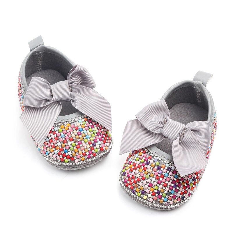 Sapatos casuais de princesa para bebês, sapatos antiderrapantes macios de água com strass para meninas, 2020