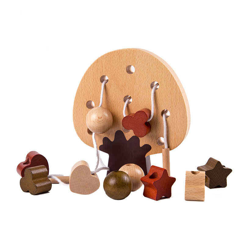 Contas rosqueamento jogo para crianças montessori de madeira brinquedos educativos exercícios preliminares miúdo fino motor habilidade trainning ferramentas