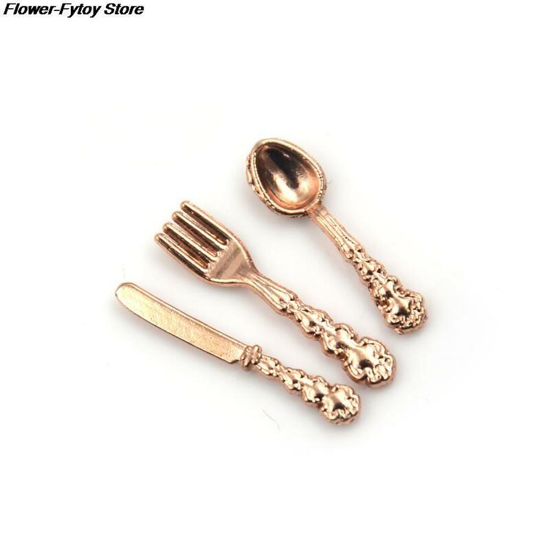 1Set 1:12 forchetta coltello zuppa cucchiaio stoviglie simulazione casa delle bambole accessori in miniatura cucina cibo mobili giocattoli