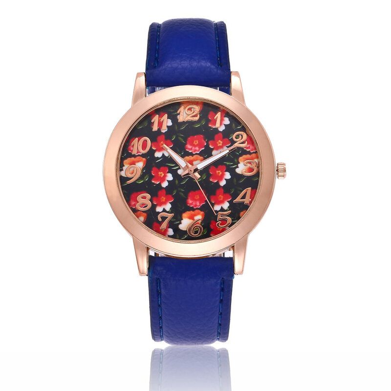 POFUNUO  Luxury Women Fashion Watches female Wristwatches Lady Leather Stra Gift Clocks